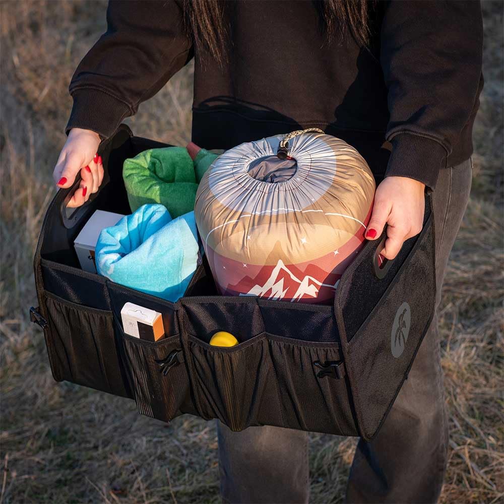Bus-Boxx carryBOXX faltbare Staukiste - Robuste Aufbewahrungsbox mit Tragegriffen – Klappbox für Auto, Kofferraum, Camping, Vanlife, Einkauf, Reisen & Haushalt