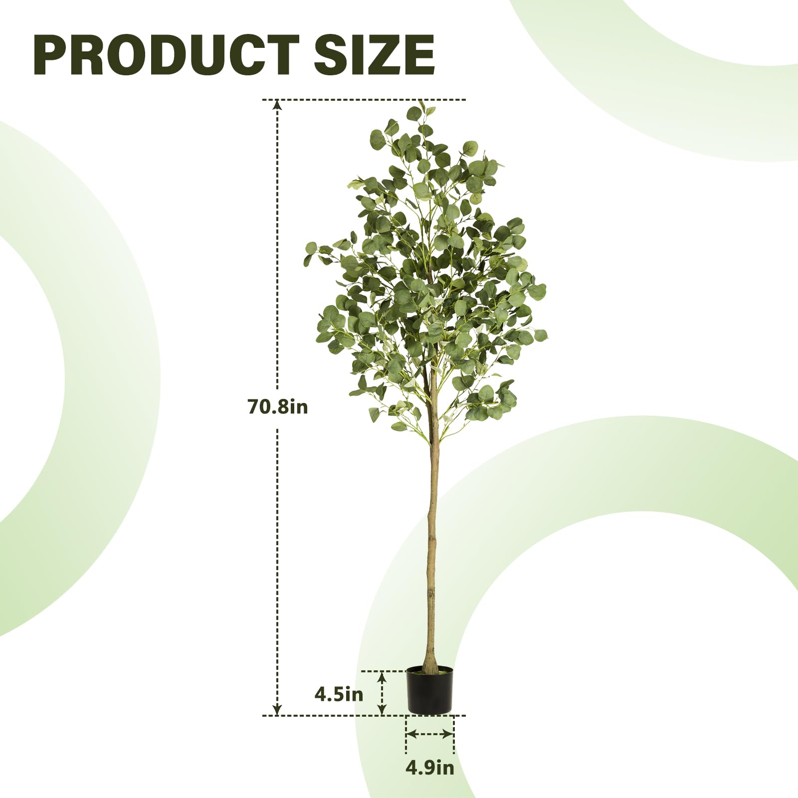 CADUKE Arbre Artificiel Eucalyptus 1,8m pour Salon
