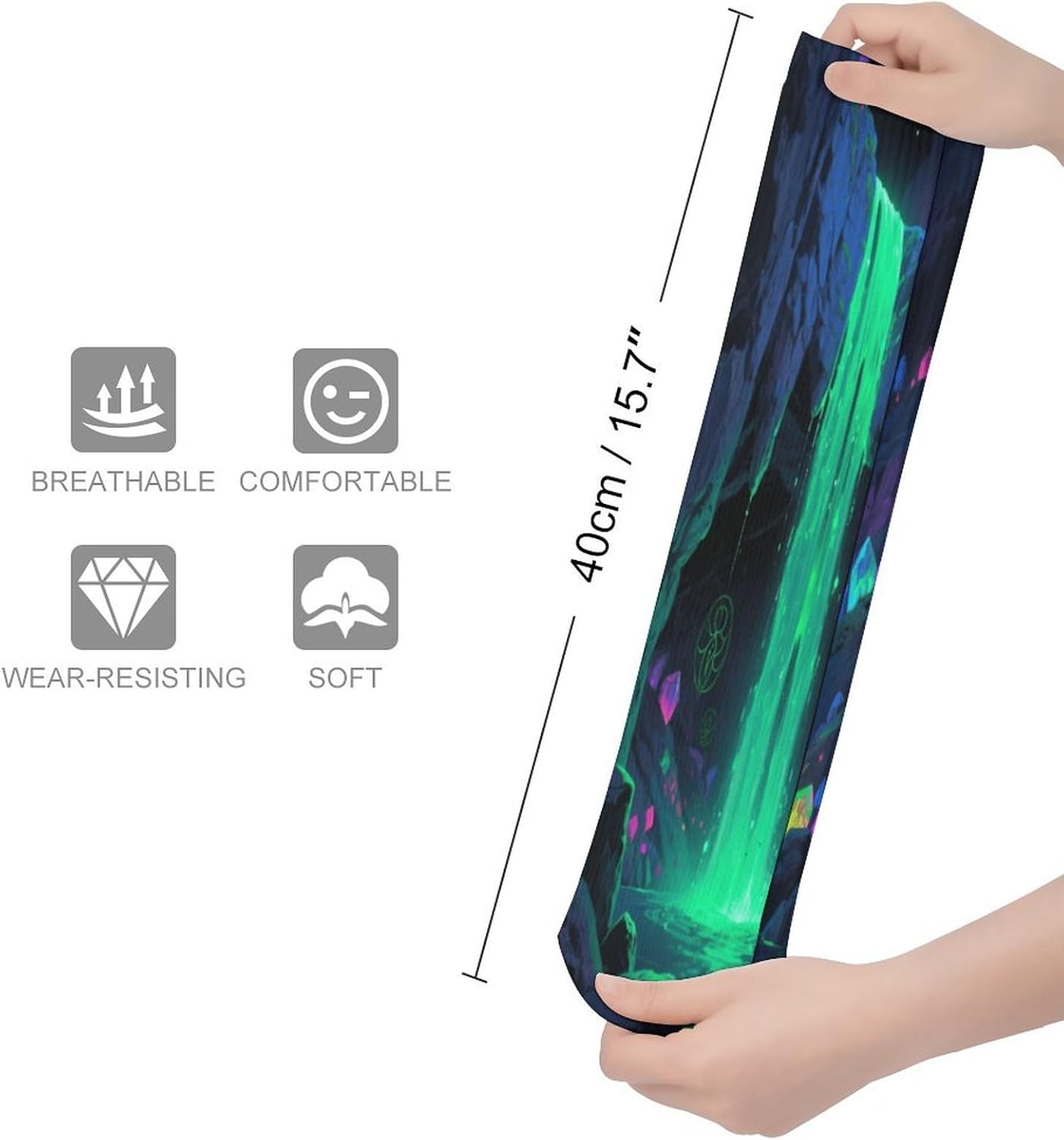 Fantasy Cave Crew Socks High Stocking Thermal Socks | Tube Socks-Breathable-Moisture-Soft-wicking for Hospital Pilates Yoga for women men Grippy for office and daily walking