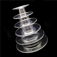 Vista 5 de Soporte de exhibición de macarrones de 6 niveles, soporte redondo transparente para cupcakes, soporte de torre de postres y pastelería