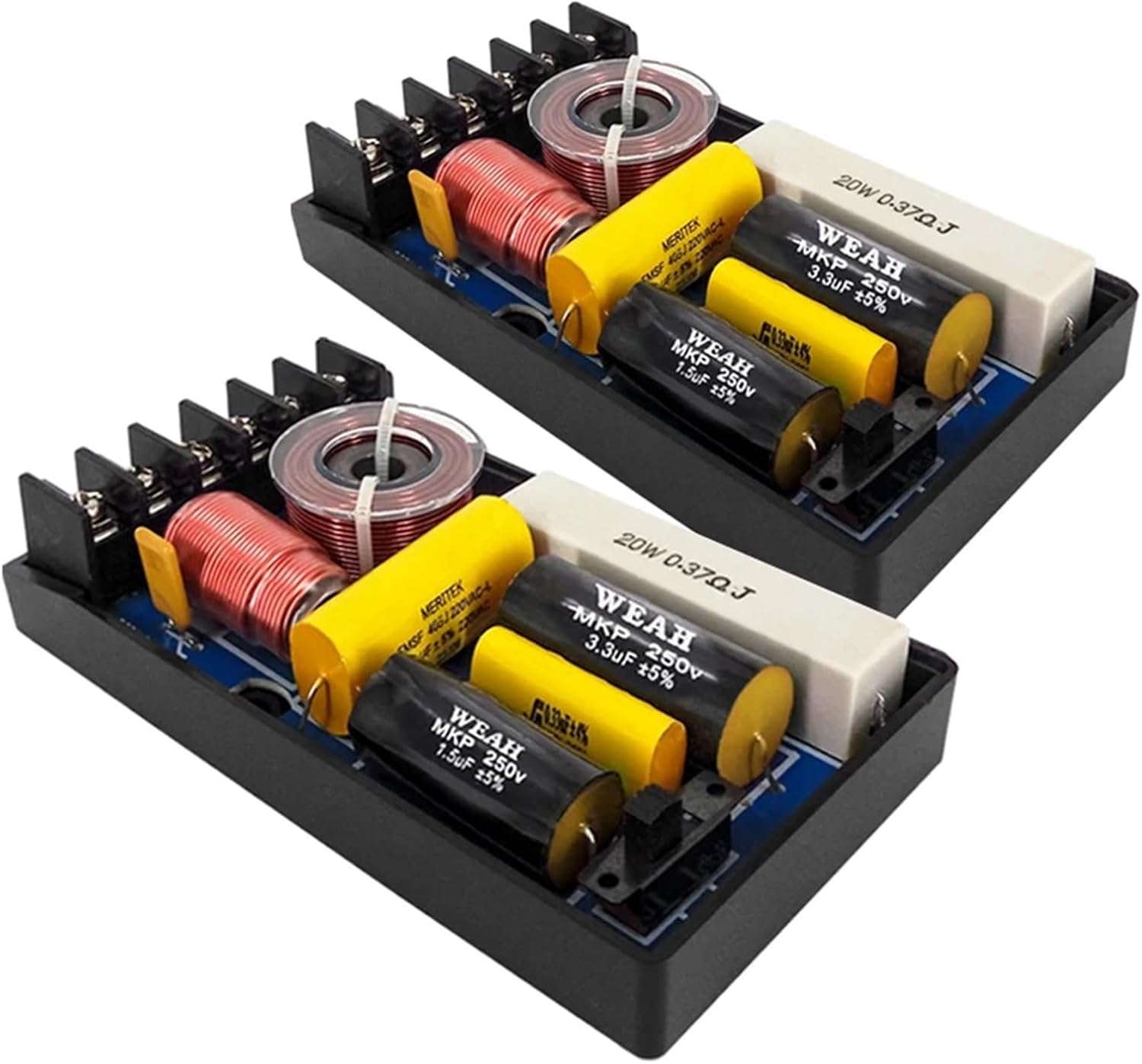 2PCS 2 Way 200W DIY Filter Circuit Frequency Divider Home Theater Automotive Speaker MKP HiFi Stereo Audio Crossover Filters