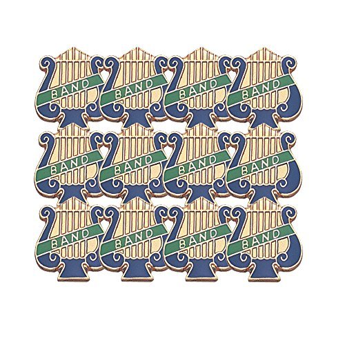 SHOP AWARDS AND GIFTS Band Music Lyre Enamel Lapel Pins for Students Appreciation Reward School Teacher Supplies, Bulk Pack of 12, Poly Bagged, 1 Inch