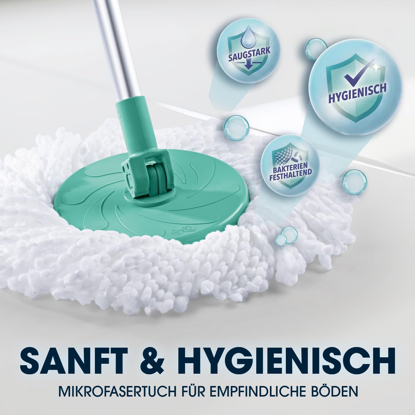 CLEANmaxx Power-Wischmopp mit Zwei-Kammer-Filtersystem | Designed in Deutschland - Schmutzwasser wird gefiltert, leichtes Auswringen für streifenfreie Sauberkeit | Ideal für Laminat, Parkett & Fliesen