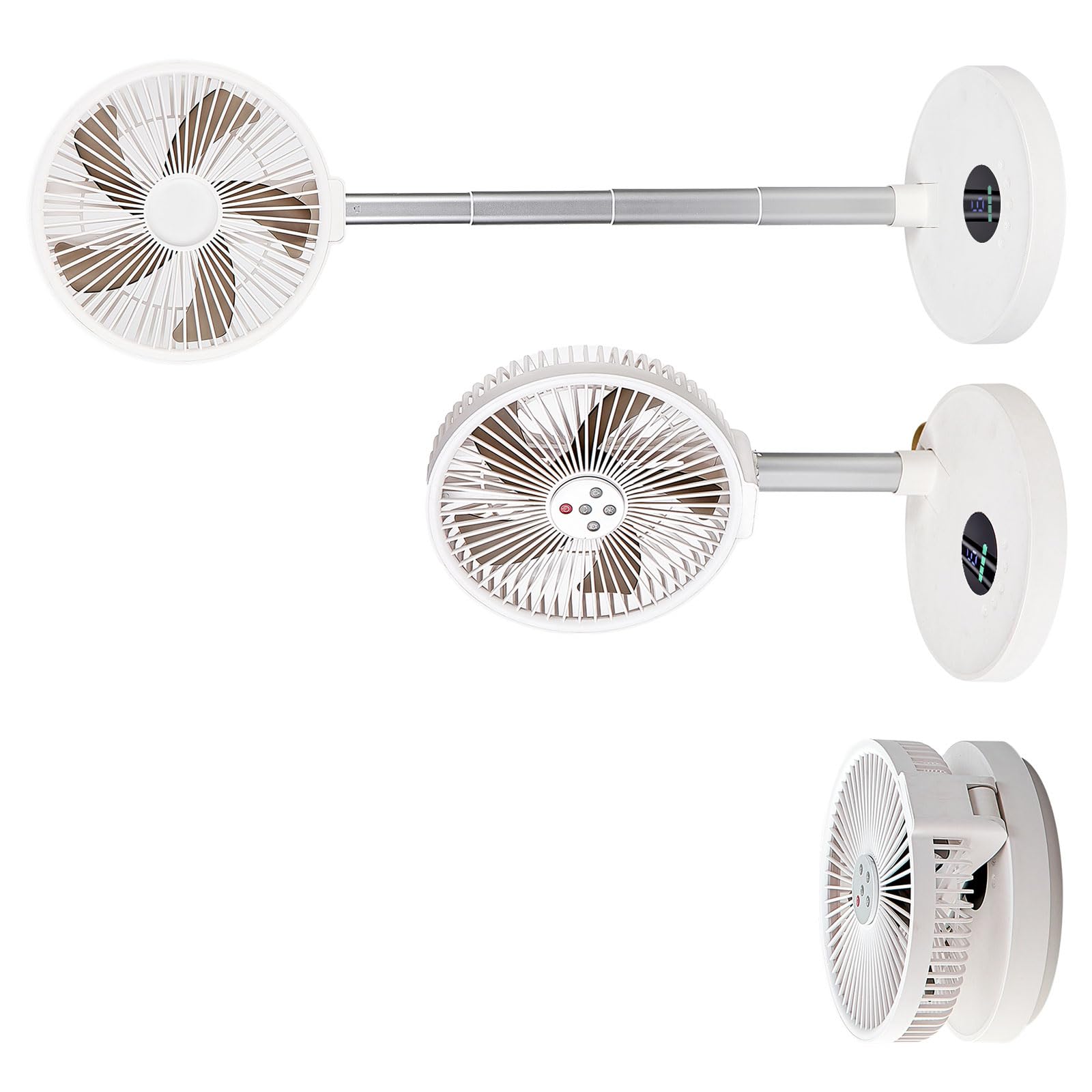 Jazuaiao Compact Extending Base Device with Remote Holder 88CM Tall 360 Degree Stream for Living Room Tent Touch Panel Fan