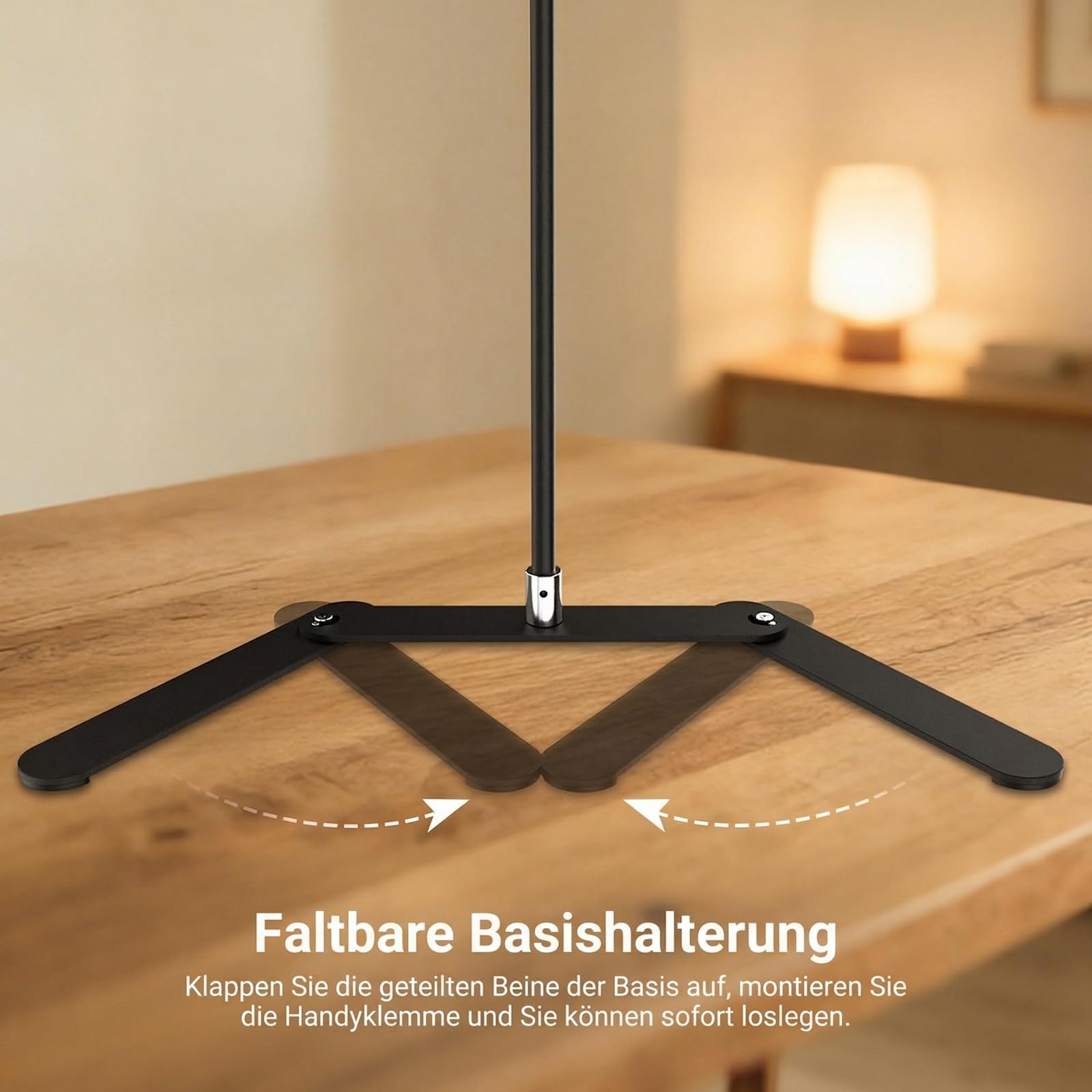 NEEWER Overhead Handystativ mit Doppelkugelkopf und schwenkbarem Boom Arm, stoßdämpfende Tischklemmen Handyhalterung Ständer mit klappbarem Sockel für Klavier Kochen Zeichnen Live Streaming, DS026