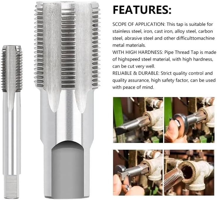 Taper Tap Pipe HSS Taper Pipe Tap BSP Metal Screw Thread Cutting Tools Screw Threading,G1-3I4