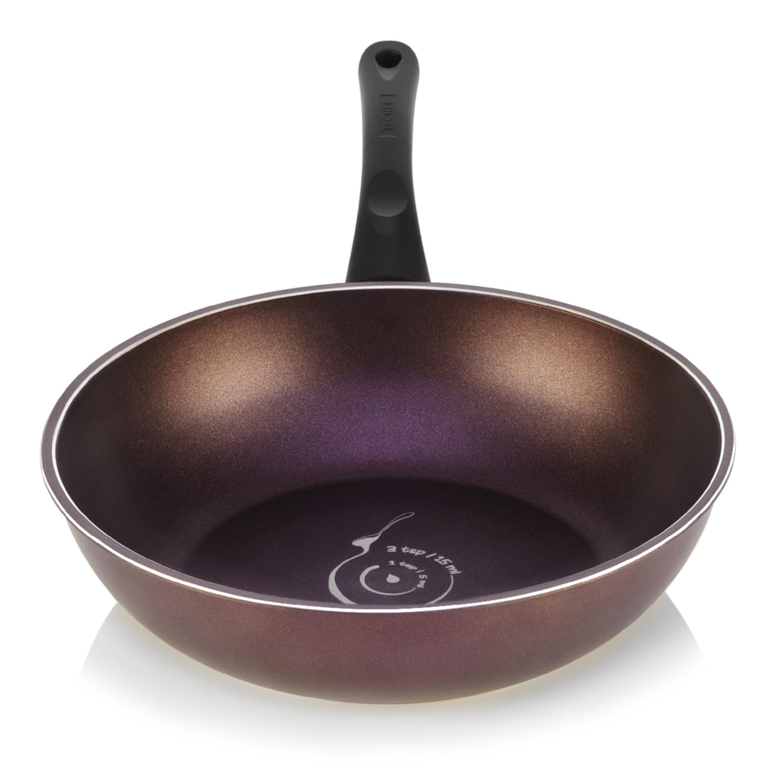 TECHEF Art Pan Wok-/Bratpfanne, 30,5 cm, 5-fach beschichtet mit Teflon Select Antihaftbeschichtung (PFOA-frei), hergestellt in Korea (mit Deckel)