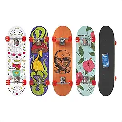 Skate Iniciante 79cm x 20cm, Cores Sortidas, Shape Resistente em Maple, Suporta até 100kg,Truck de Alumínio, Rodas PU 50mm