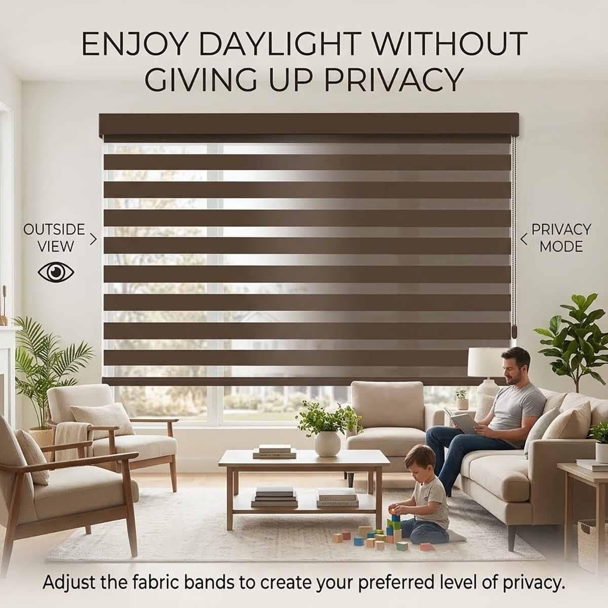 Zebra Blinds For Indoor Windows, Room Darkening Roller Window Shades