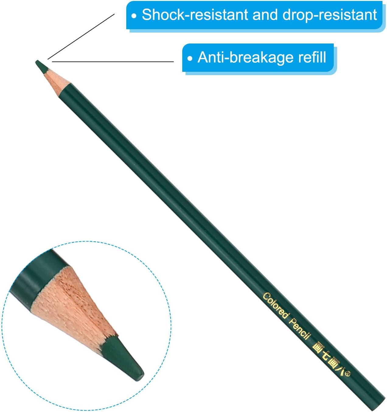 PATIKIL Medium Green Colored Pencils Set,20 Pcs Oil Color Pencils Wooden Coloring Drawing Pencil for Artists Art Painting