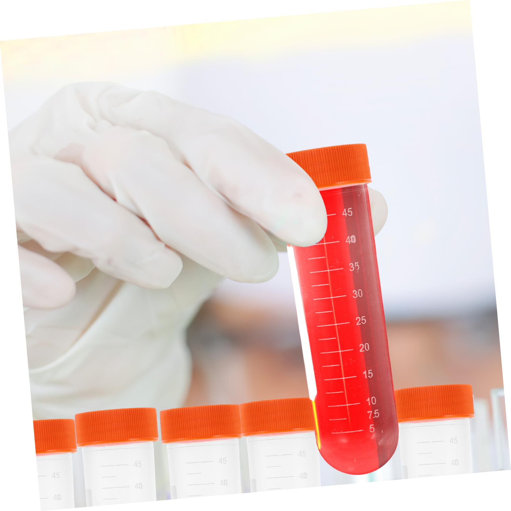 Amosfun 100piezas Tubos De Centrífuga Rosca Para Experimentos Científicos Tipo Probeta Con Tapon Material De Laboratorio