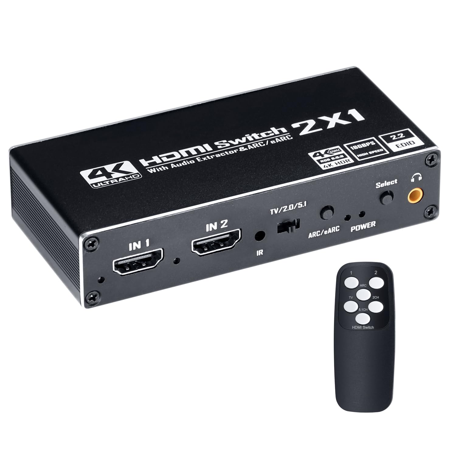 Amazon | BLUPOW 4K60Hz・HDR対応 HDMI切替器 2入力1出力+音声分離