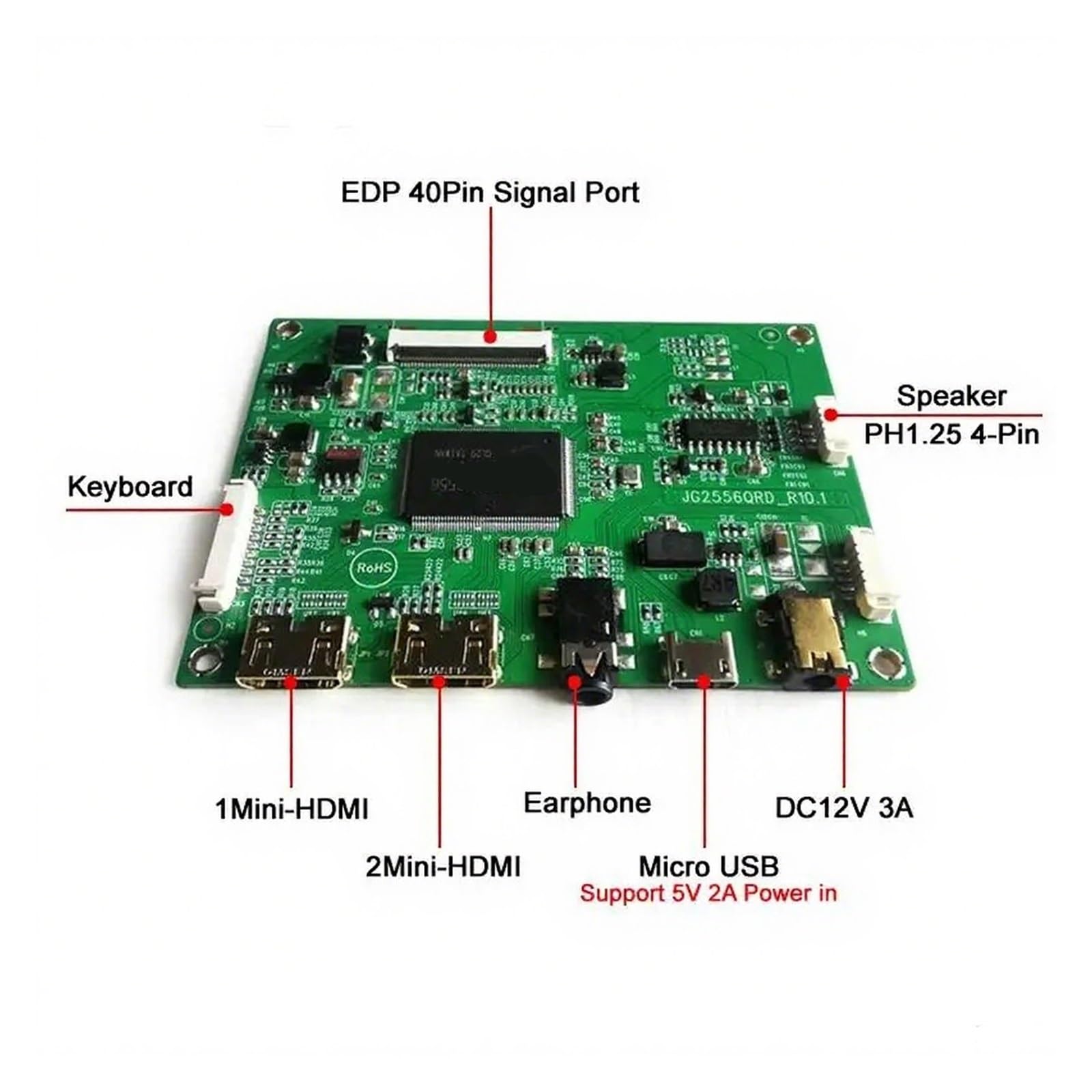 DIY-Kit for B156XTK01.0 B156XTT01.1 15,6 Zoll 2 Mini-HDMI EDP 40-Pin Micro USB 1366 X 768 Laptop-Display-Controller-Treiberplatine(for B156XTK01.0)