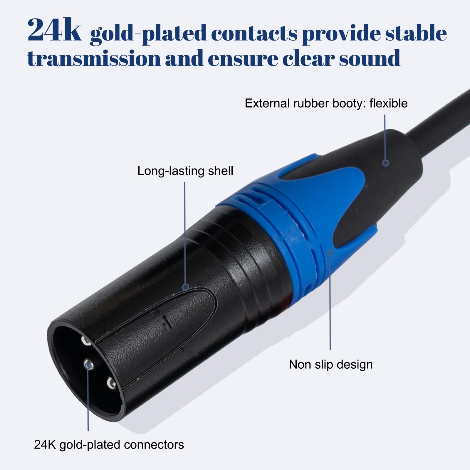Dual-Stecker XLR auf 1/8 Y-Splitter-Kabel, mit extra vergoldetem 1/4-Zoll-auf-3,5-mm-Adapter, unsymmetrischer 3,5-mm-Mini-Klinkenstecker, TRS-Stereo-Aux auf Doppel-XLR-Stecker, Interconnect Audio Mic