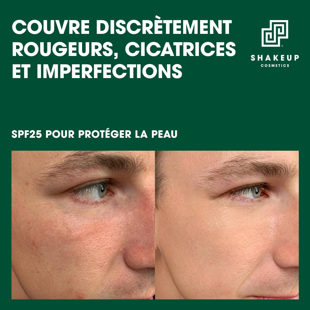 Shakeup Cosmetics Hydratant Teinté Homme, Maquillage Végan pour Hommes, Couvrance Naturelle contre Rougeurs & Imperfections, Hydratation 24h avec SPF, Teinte Light, 50 ml. Aka. LET’S FACE IT