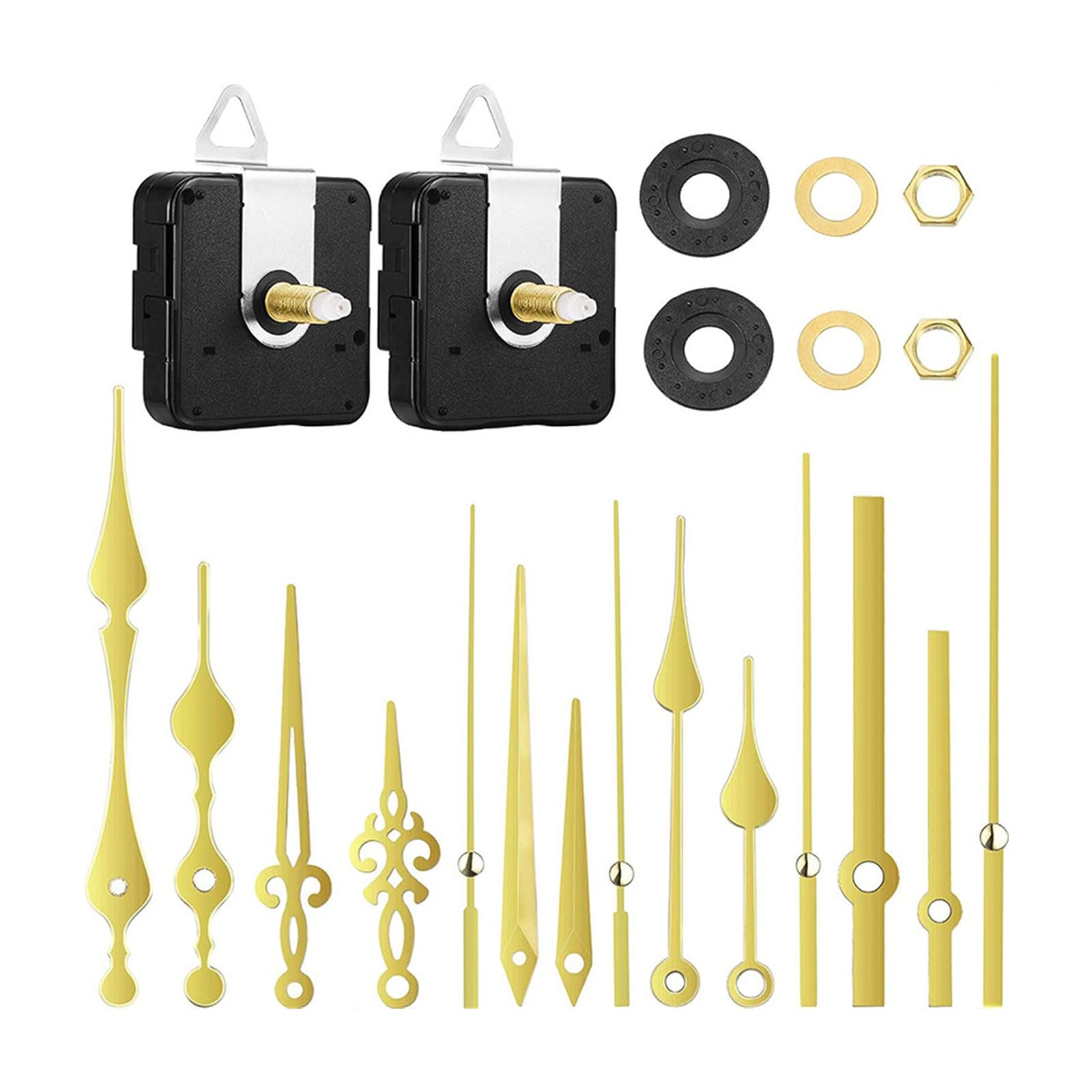 HZBB Pendulum Clock Movement Part Black/Gold Movement Set for Repair or Replacement Long Shafts Mechanism
