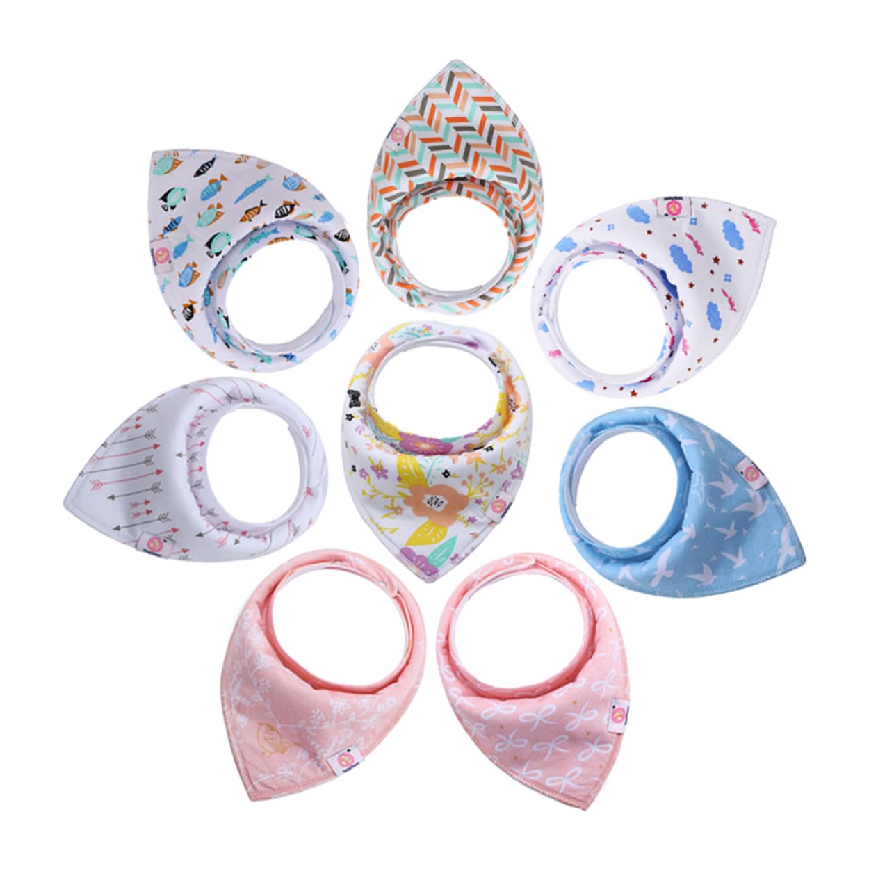 UPKOCH 16stücke Bandana Lätzchen Aus Baumwolle Wasserdichte Saugfähige Teething Und Fütterungs-tücher Für Neugeborene Stilvolle Muster Für Jungen Und Mädchen