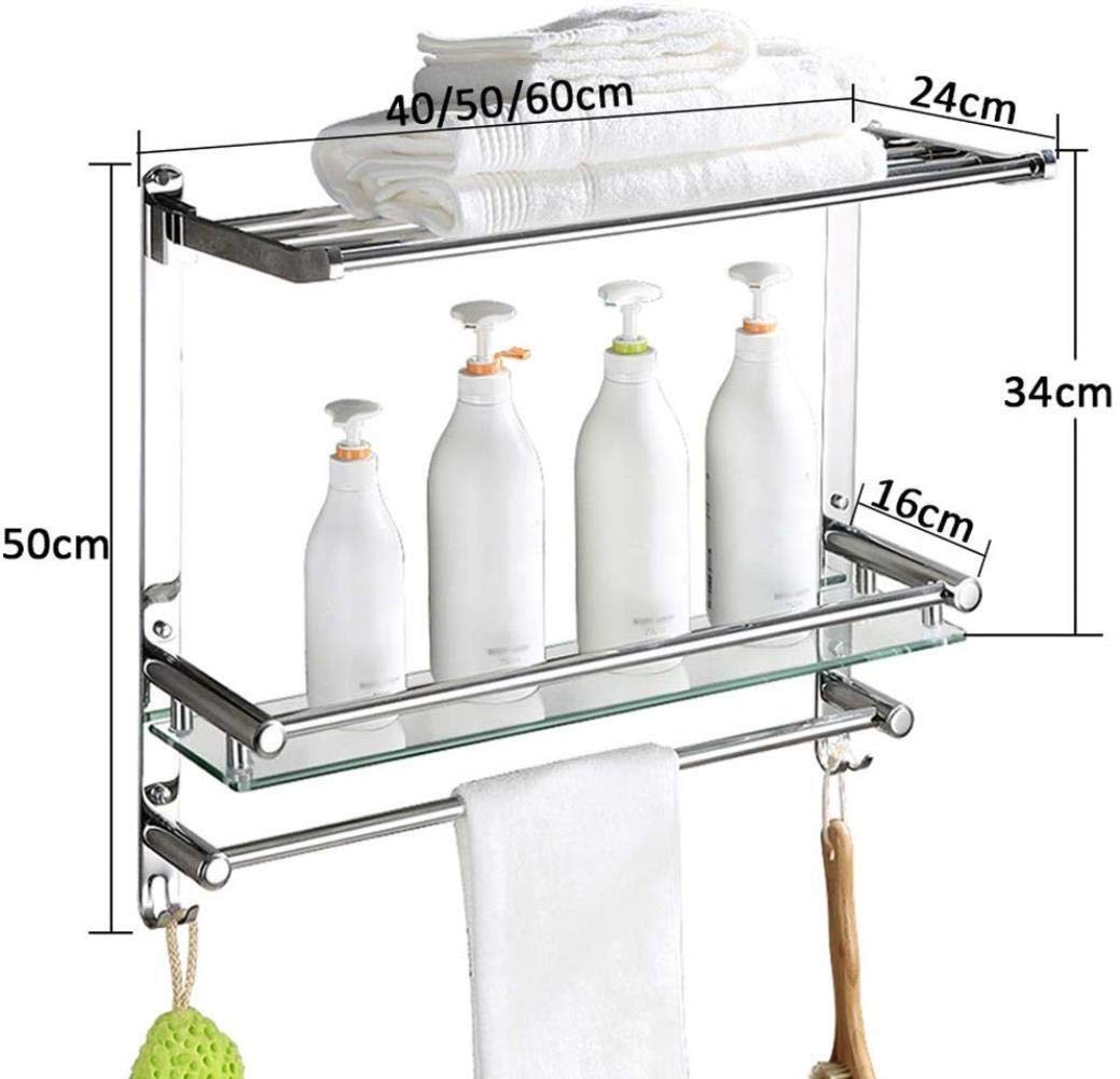 Mensola da bagno in ferro da parete, 40 cm, cestino da scrivania per accessori da doccia, ferro da stiro, per accessori da bagno efficienti