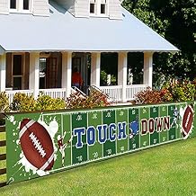 Large Football Themed Birthday Party Banner, Sunday Game Day Sports Fan Supplies, Football Photo Backdrop Hanging Decorations 9.8 x 1.5 ft