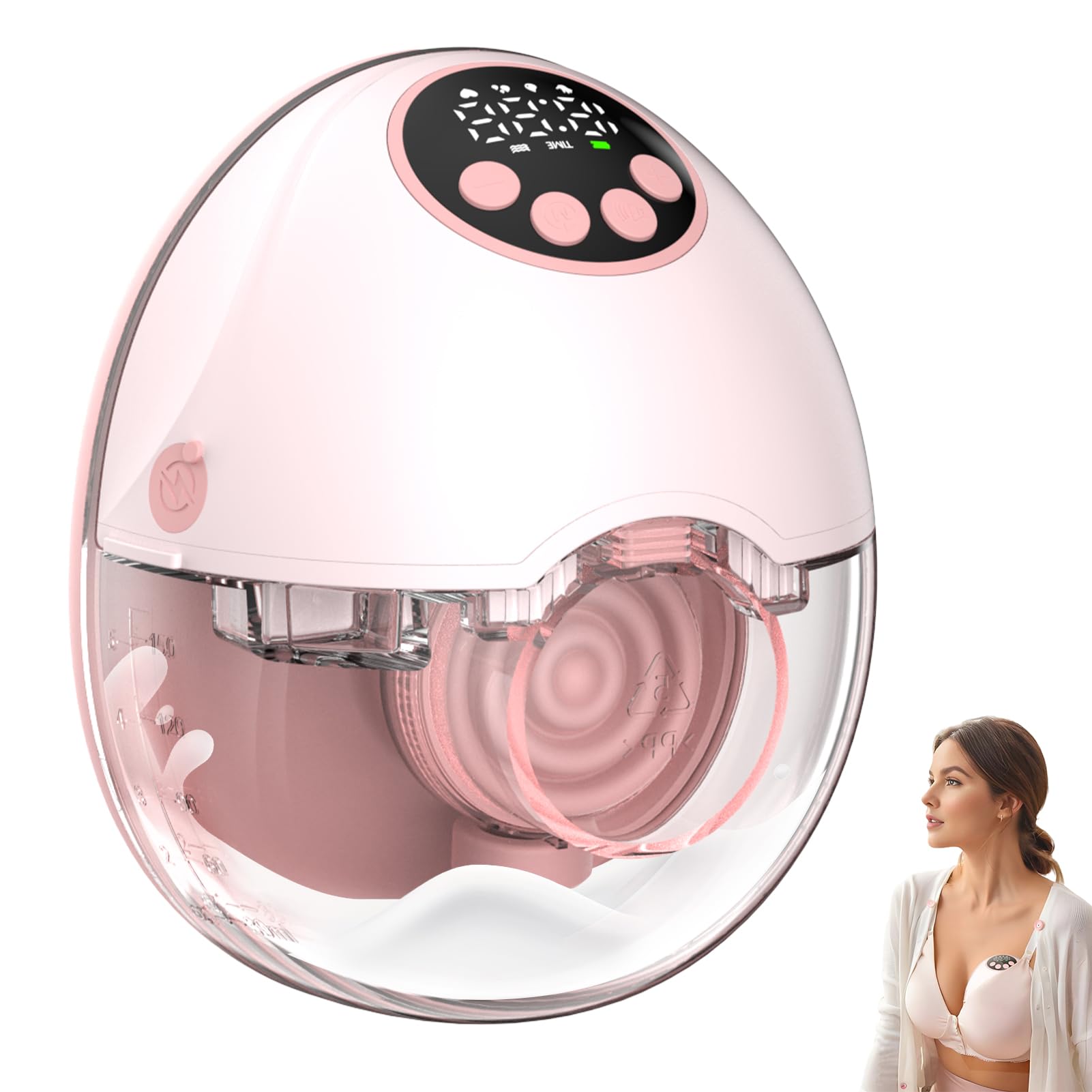 Milchpumpe Elektrisch, 2 Stück freihändige tragbare Doppel-Brustpumpen mit 12 Stufen 4 Modi und 45 dB leise für diskretes Abpumpen Milchpumpe Elektrisch tragbar freihändig Milch pumpe (Pink, Alt)