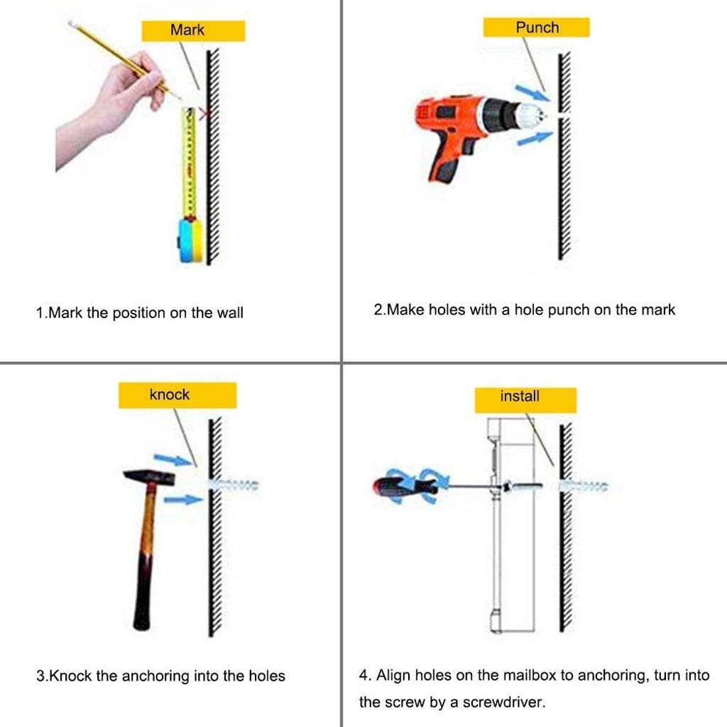 HBJWOV Stainless Steel Mailbox， Wall Mountable Lockable Mailbox Outdoor