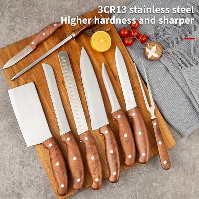 Set Cuchillos Cocina 9 Piezas Acero al Carbón con Bolsa miniatura 5