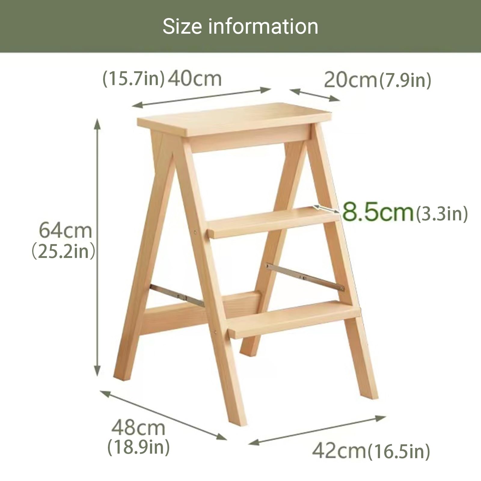 taburetes Silla Plegable Retro Multifuncional de 3 escalones