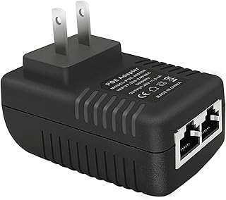48V 0.5A POE Injector Adapter 2 Ports Passive Power, IEEE 802.3af Compliant Power, 10/100Mbps, with US Wall Plug, Over Ethernet Supply for IP Cameras, AP and Other Various 24W 48V appliances