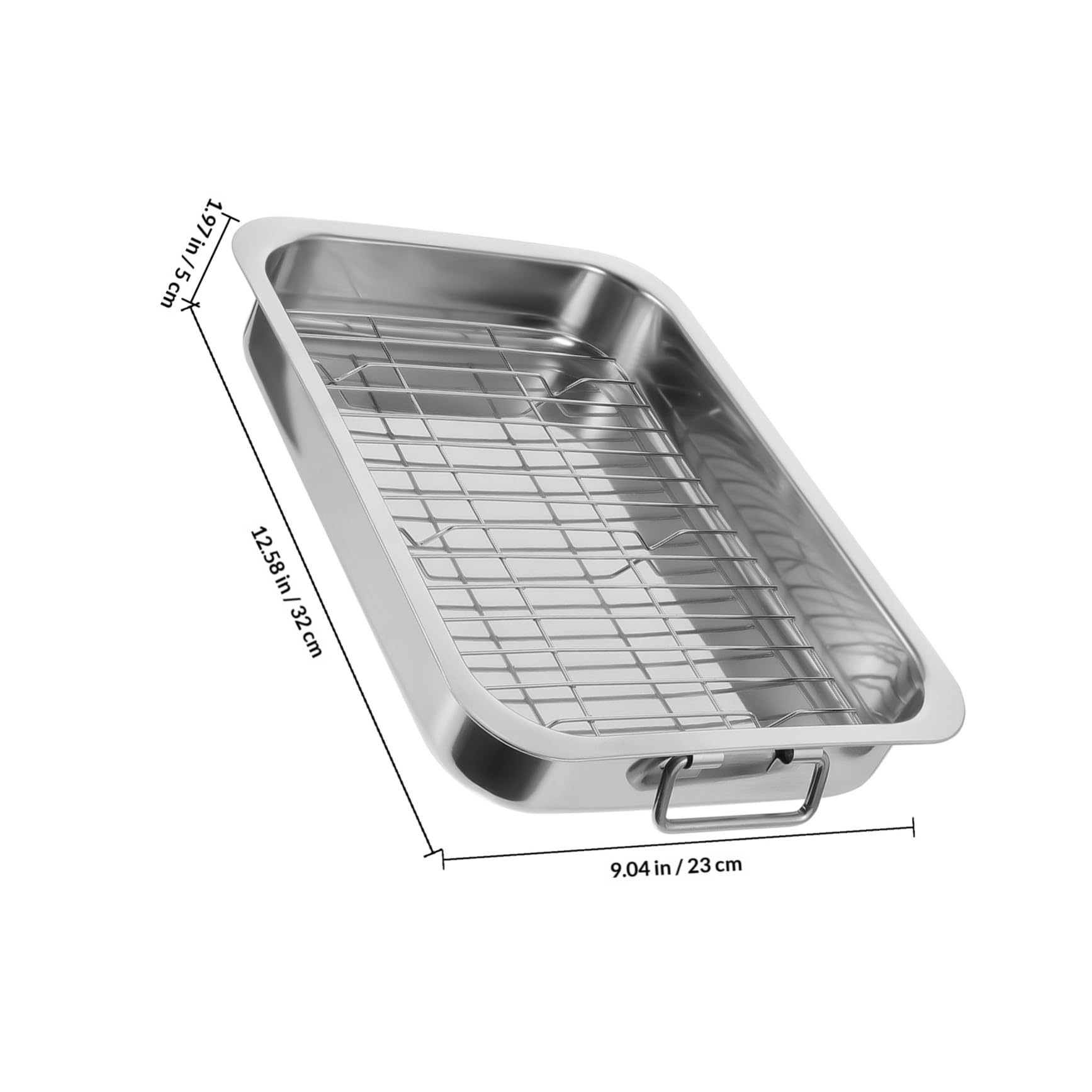 Alasum 1juego Bandeja para Horno Rectangular de Acero Inoxidable con Rejilla Bandeja Pequeña para Hornear y Asar Fácil de Limpiar Almacenamiento Apilable para Repostería y Cocina Diaria