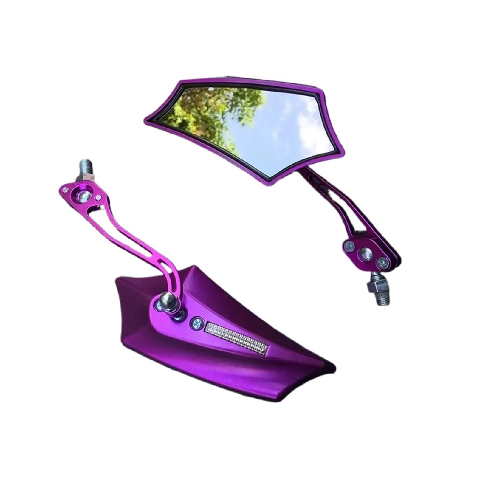 Motocyklowe Lusterka Wsteczne Moto Lusterko końców Uniwersalne 2 Szt. 8mm 10mm Motocyklowe Lusterka Wsteczne Lusterka Boczne(Purple)