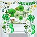 Owelleny St Patricks Day Decorations, 92 Pcs St Patricks Day Accessories for Irish Party Supplies - Including Hanging Swirl, Paper Fan, Luck Banner, Photo Booth Props, Confetti and Balloon