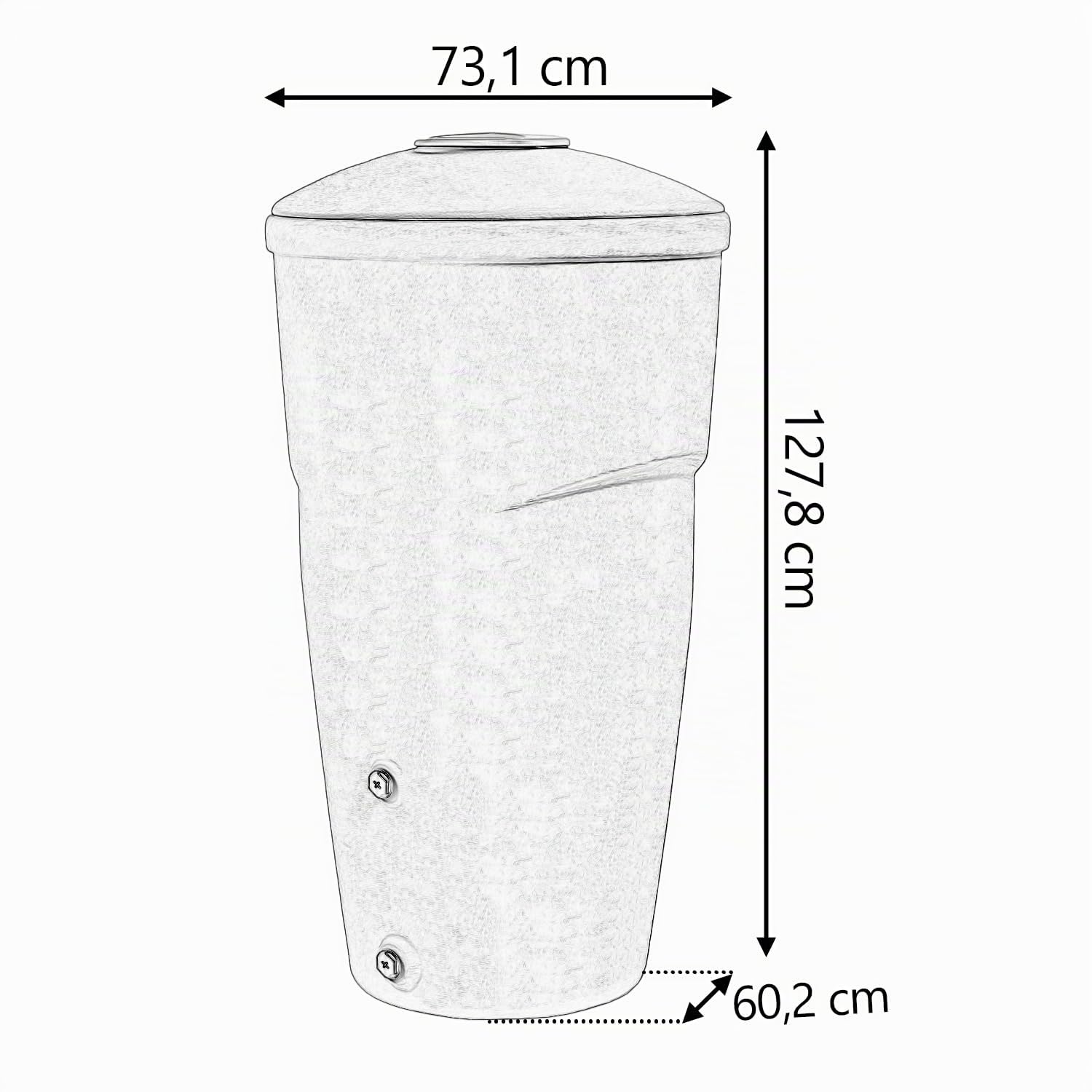 Serbatoio per Acqua Piovana Wallycan 270L | 60,2x73,1x127,8 cm | 2 Punti di Attacco | Incluso Rubinetto e Sistema di Raccolta Acqua | Cisterna da Giardino | Colore Terracotta Design Moderno