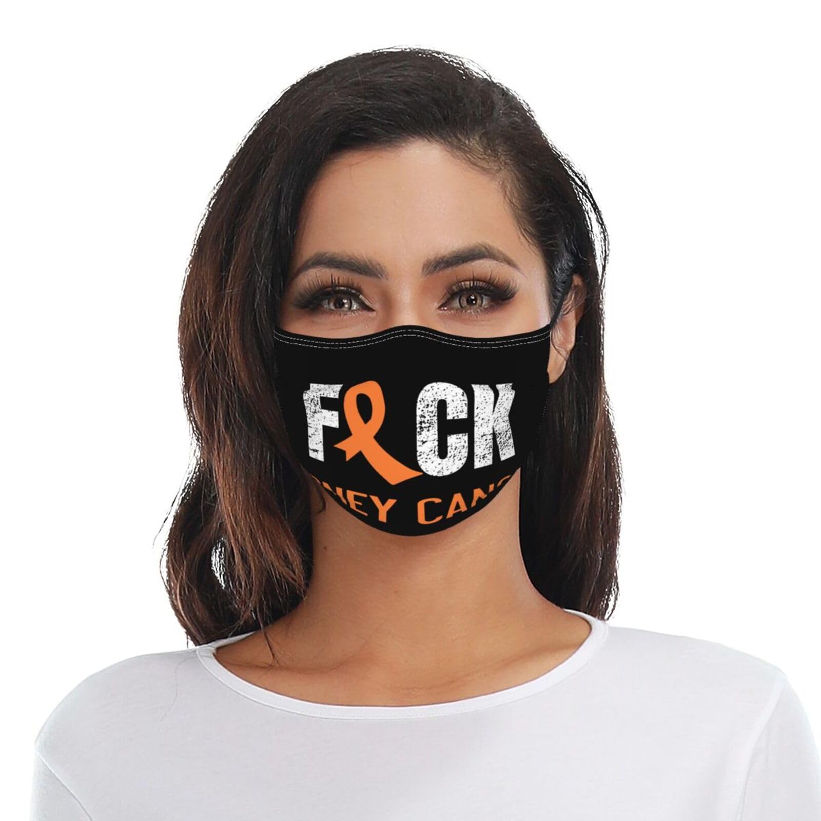 Fuck Kidney Cancer Orange Ribbon Adult Dust Mask Adjustable Dust Face with 2 Filter71