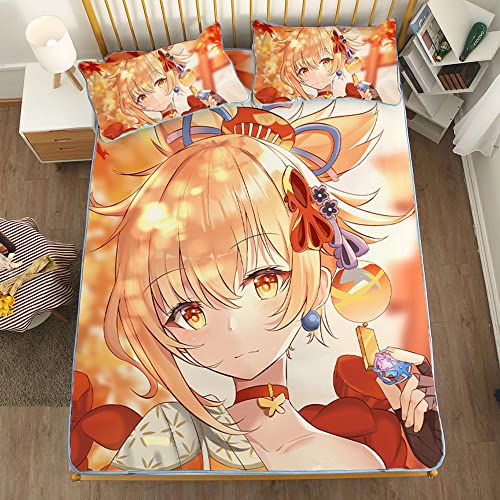 ACOSDARY Impacto de Genshin: Yoimiya borde enredado Colchón Cover