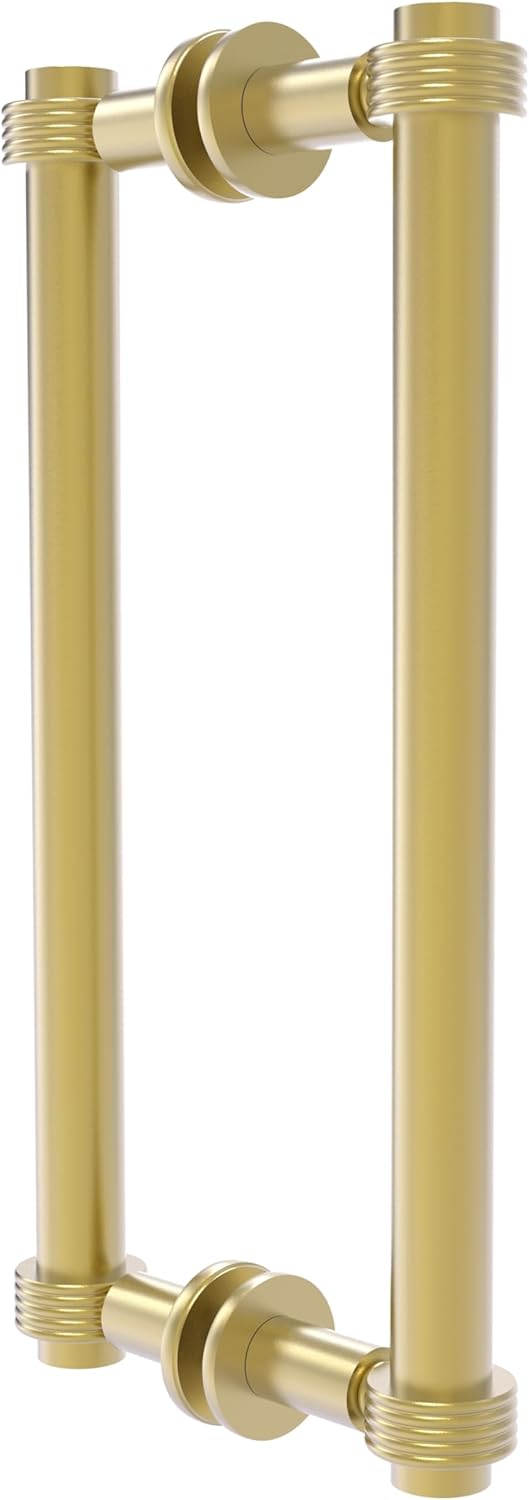 Allied Brass 404G-12BB-SBR Contemporary 12 Inch Back Grooved Accent Shower Door Pull, Satin Brass