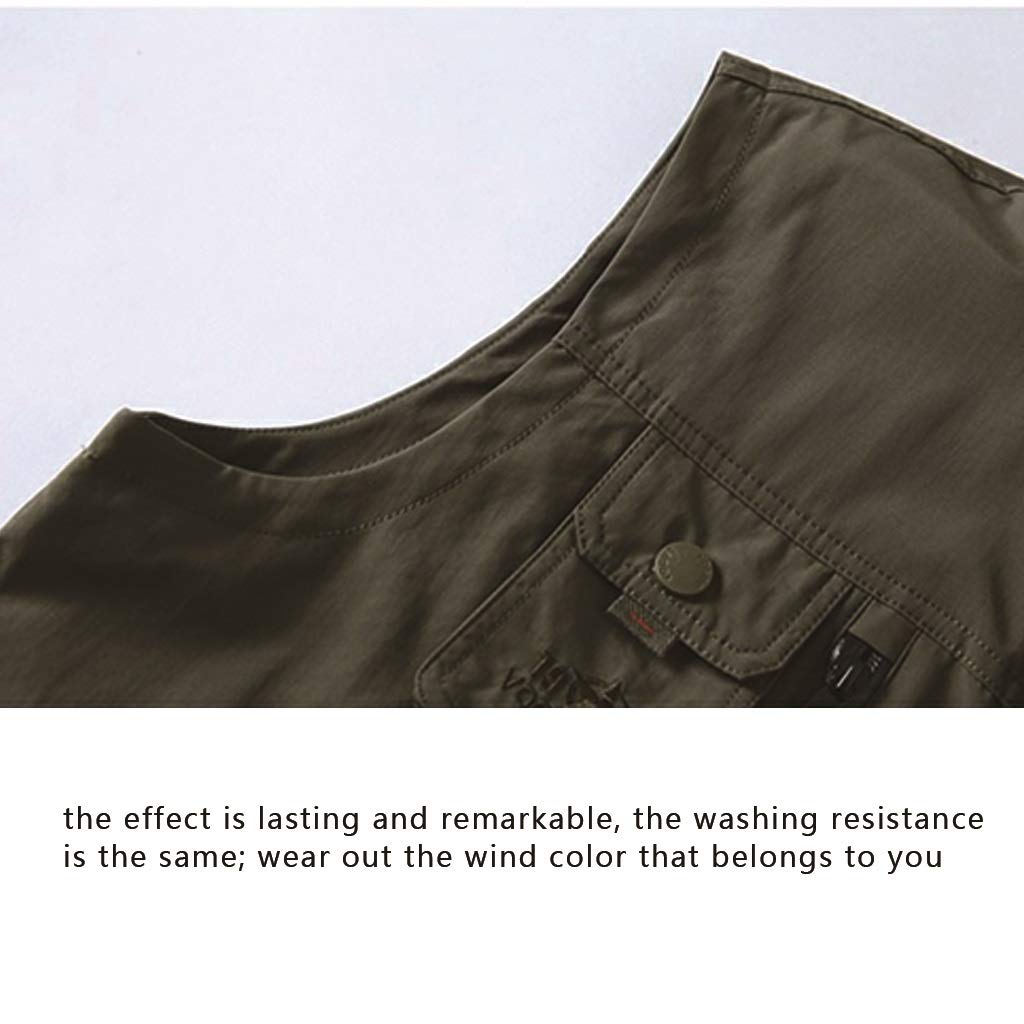 EPANO Gilet da Pesca Sottile da Uomo in Alpinismo Outdoor Multifunzionale da Pesca Gilet in Rete Multitasche (Color : Khaki, Size : XL)
