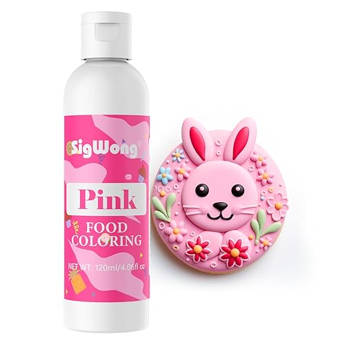 Colorante alimentario - Juego de colorante líquido rosa de 4.1 fl oz, tinte de color alimenticio mejorado para hornear, cocinar, decoración de