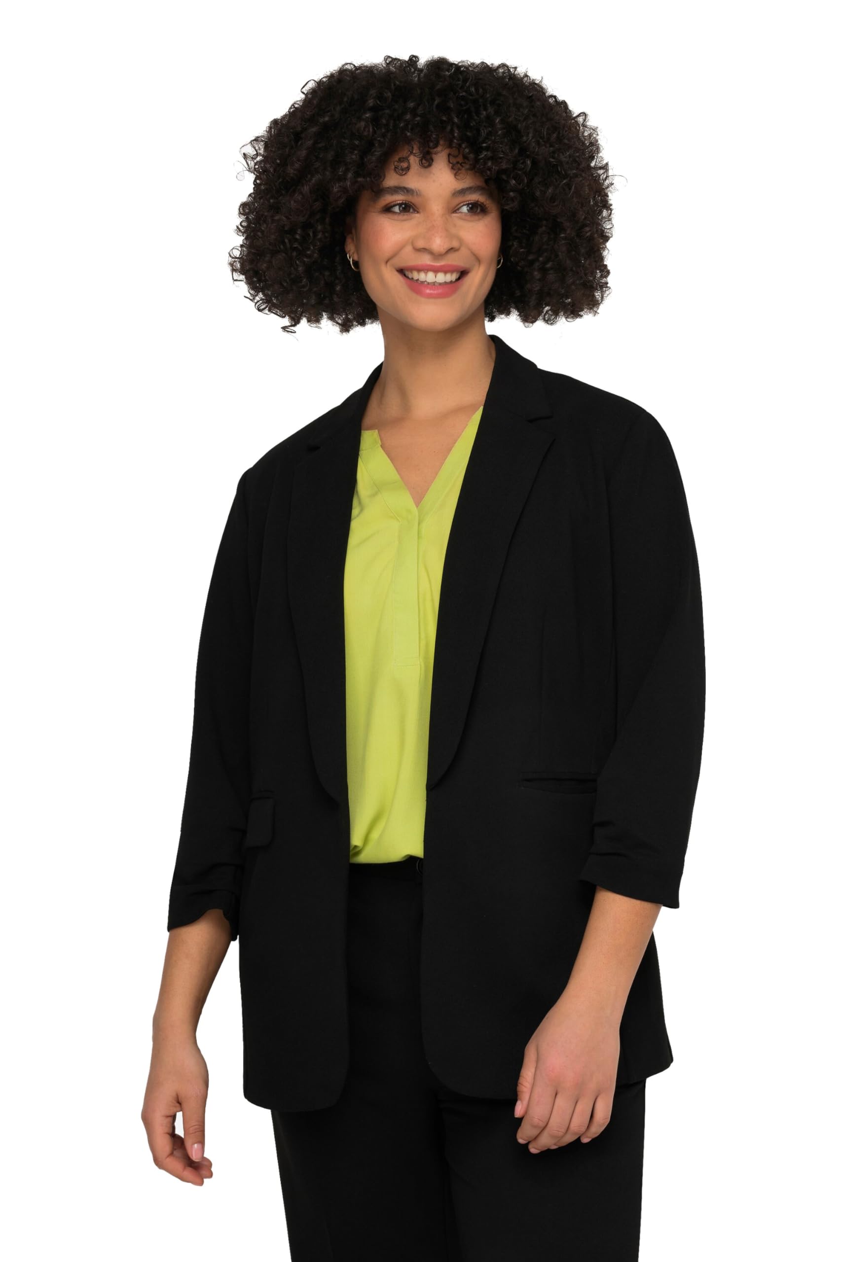 Angel of Style Damen große Größen Übergrößen Plus Size Blazer, offene Form, Reverskragen, Langarm 830286