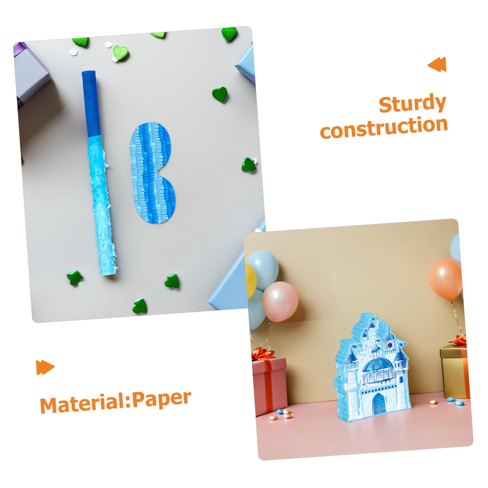 BESTonZON Weihnachts Piñata Schloss aus Papier mit Augenabdeckung und Stab Einfach Aufzuhängen Lebendige Winterdekoration für Kindergeburtstag und Schulfeiern