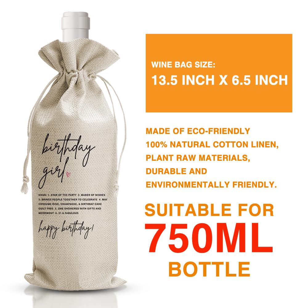 Birthday Gift for Her Funny Birthday Gifts Idea Wine Bag 21st 30th 40th 50th Milestone Birth Day Girl Wine Bag 21st 30th 40th 50th