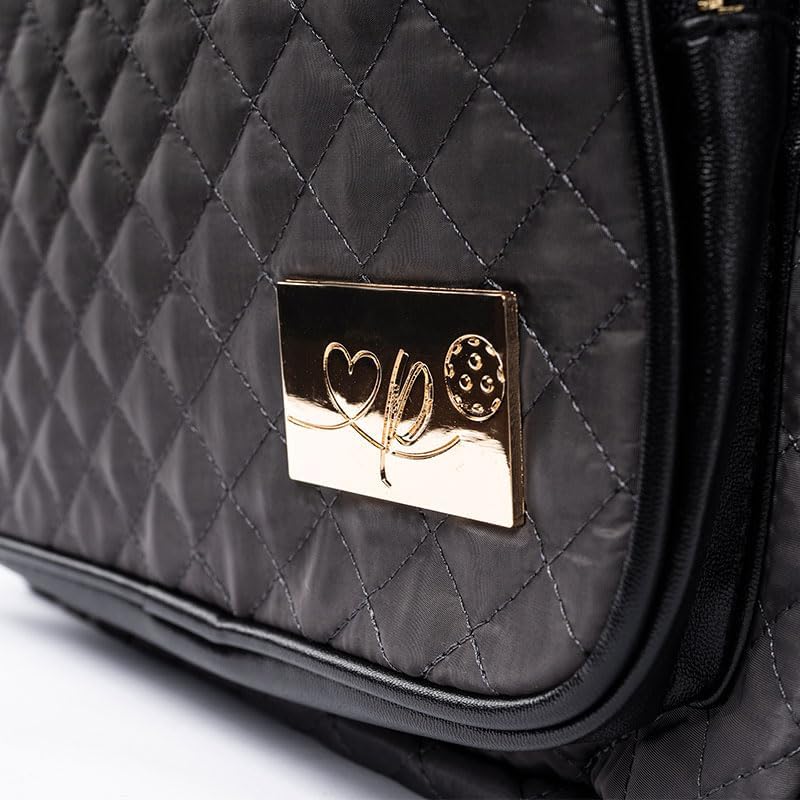 Genie Pickleball Backpack - Love Peace and Pickleball Backpack - Quilted Pickleball Bag for Women, Designer Style Holds Paddles & Laptop, Stylish Sport & 15.8" Travel Bag for Work, Court, and Gym - Image 8