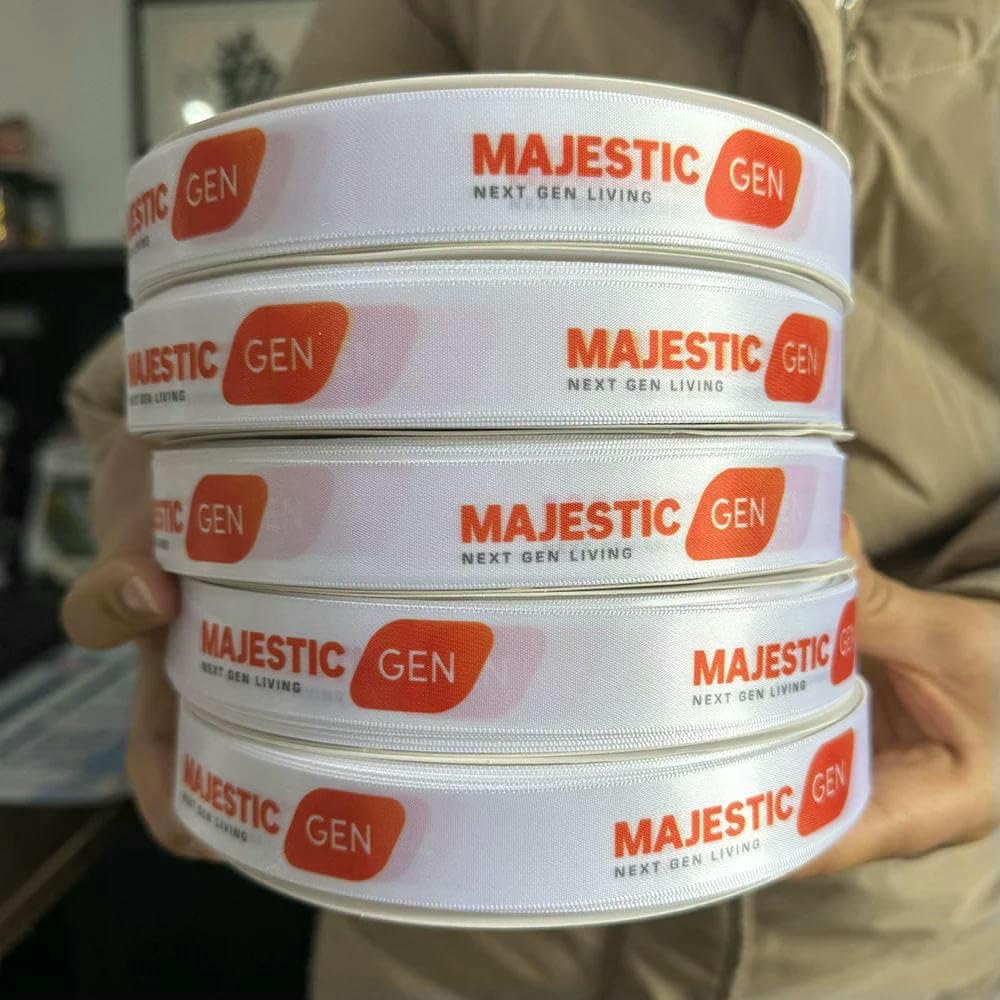 Cinta estampada de satén de 16 mm a 75 mm, color personalizado, para regalo, para hornear, bodas, cumpleaños, aniversarios, pulseras, lazos, 100 mm a 100 yardas.