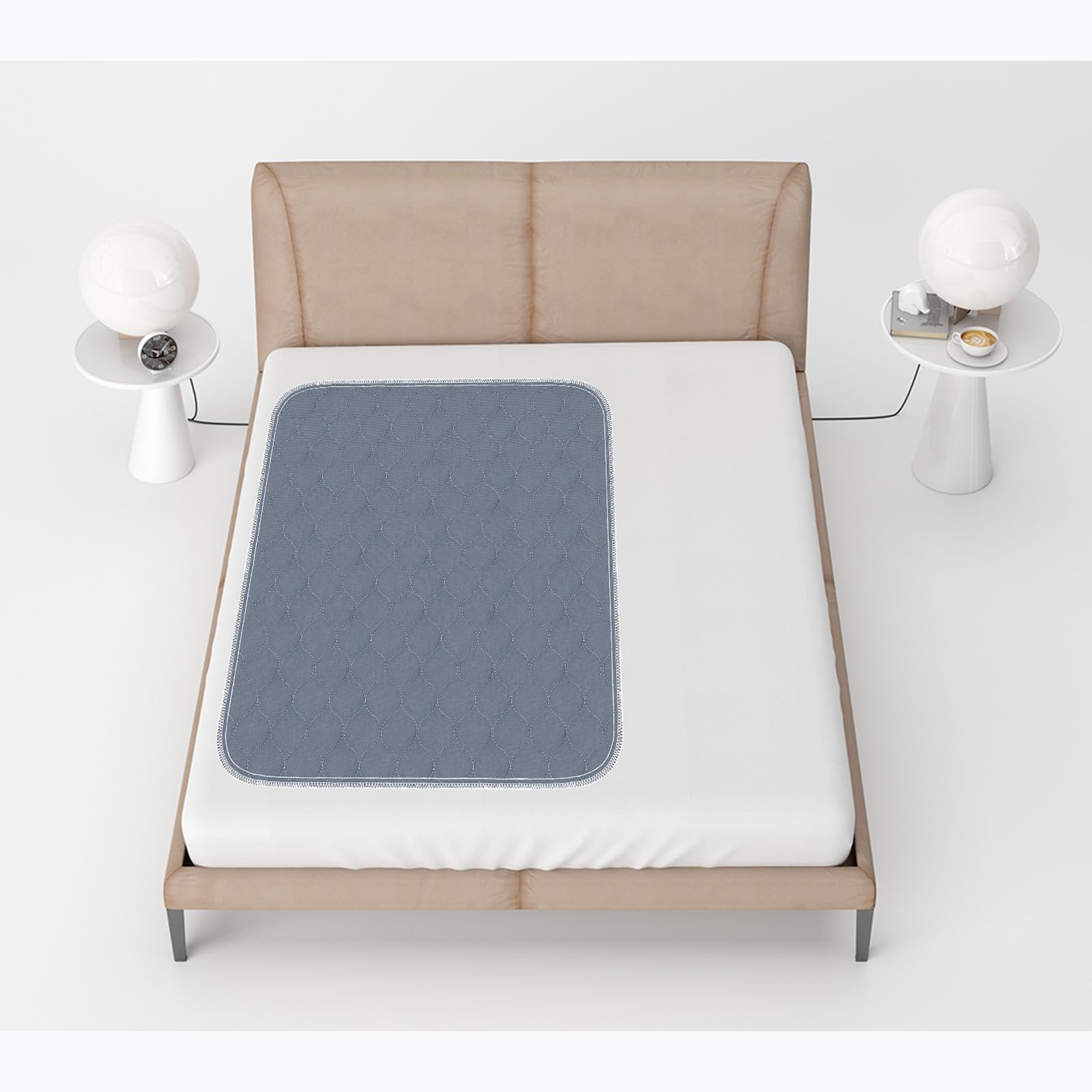 RIQINIXN - Almohadillas acolchadas impermeables para cama de incontinencia, 2 unidades, reutilizables, absorbentes, grandes, lavables, antideslizantes, protectores de colchón para incontinencia,