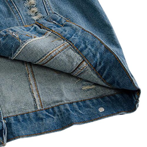 MYtodo Men's light-colored denim vest ripped lapel sleeveless Jacket Coat4