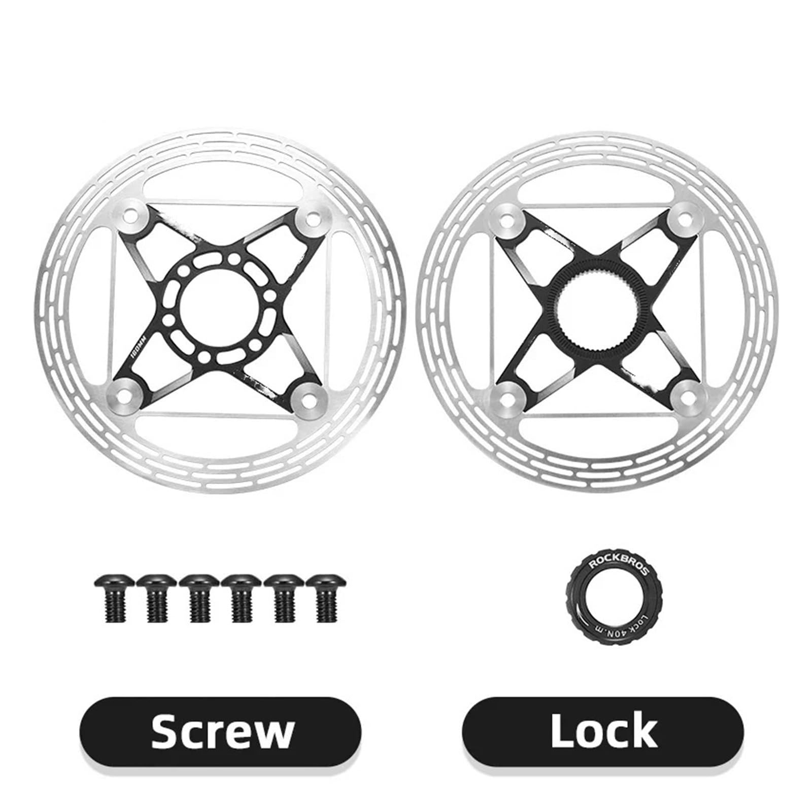 Disco freno Rotore del freno a disco per bici da strada 140mm 160mm Compatibile con blocco centrale idraulico flottante a 6 bulloni in acciaio inossidabile(Screw 140MM)