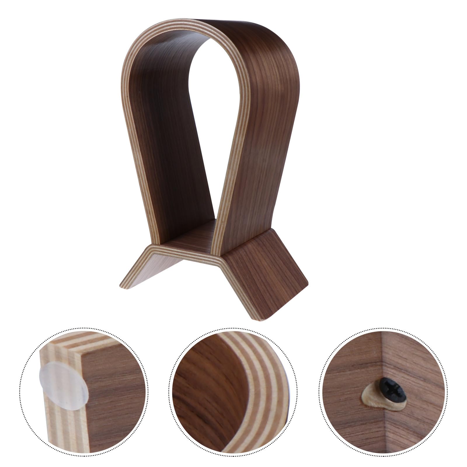 Veemoon Soporte para Auriculares de Madera de Nogal Soporte de Exhibición para Auriculares Supraaurales y Gaming Adecuado para Hogar Oficina o Tienda