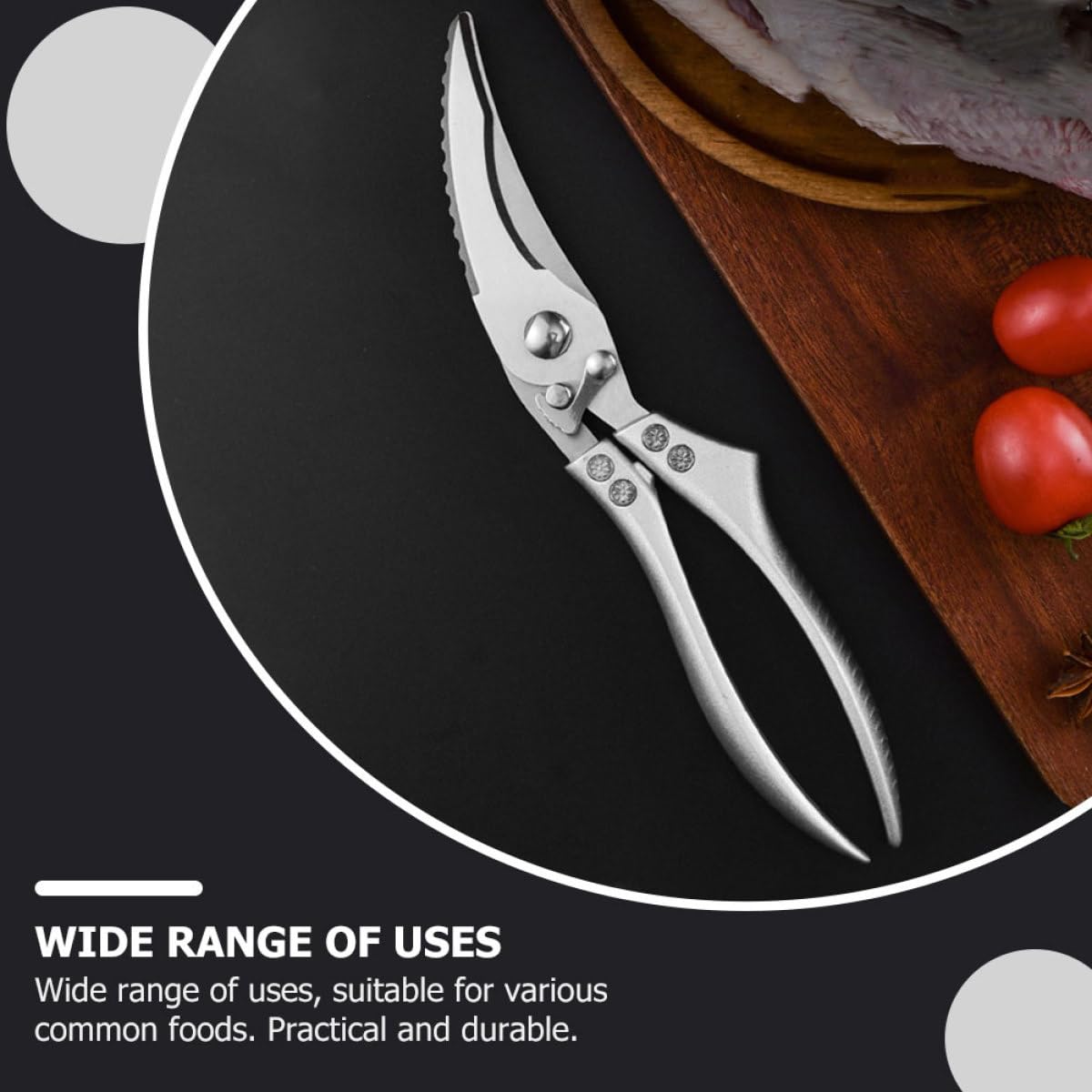 Healeved Tijeras Mango Ergonómico de Cocina de Acero Inoxidable Diseño Fácil de Usar and y Adecuado para Cortar Carne para Huesos de Pollo Utensilios de Cocina