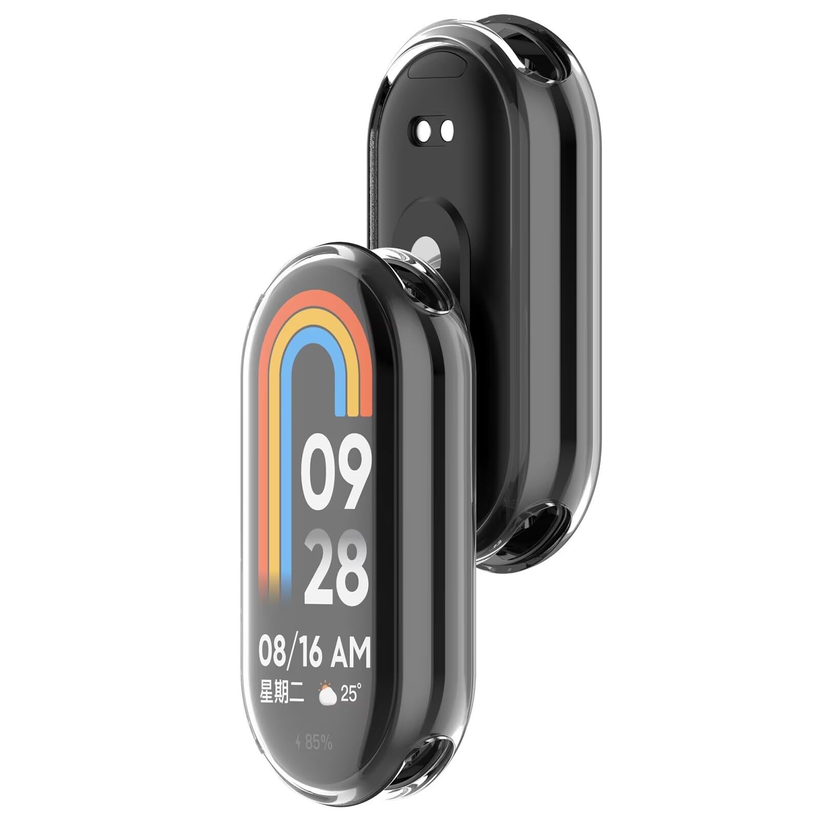 Etui kompatybilne z Xiaomi Smart Band 9, smukłe i miękkie TPU odporne na upadki, odporne na zarysowania, etui ochronne na zegarek kompatybilne z Xiaomi Smart Band 9. (przezroczysta biel)