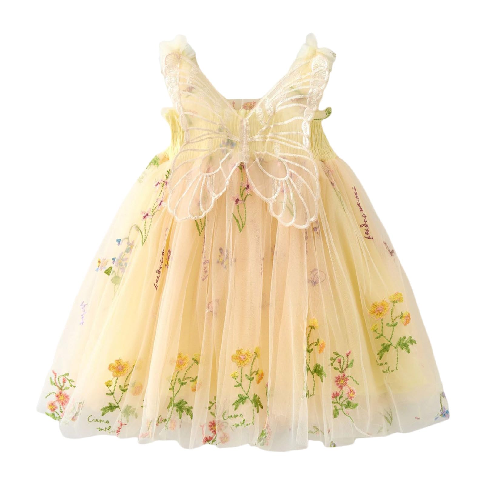Generictoddler Girls Sleeveless With Wing Embroider Princess Dress Dance  Party | Desertcart BAHRAIN