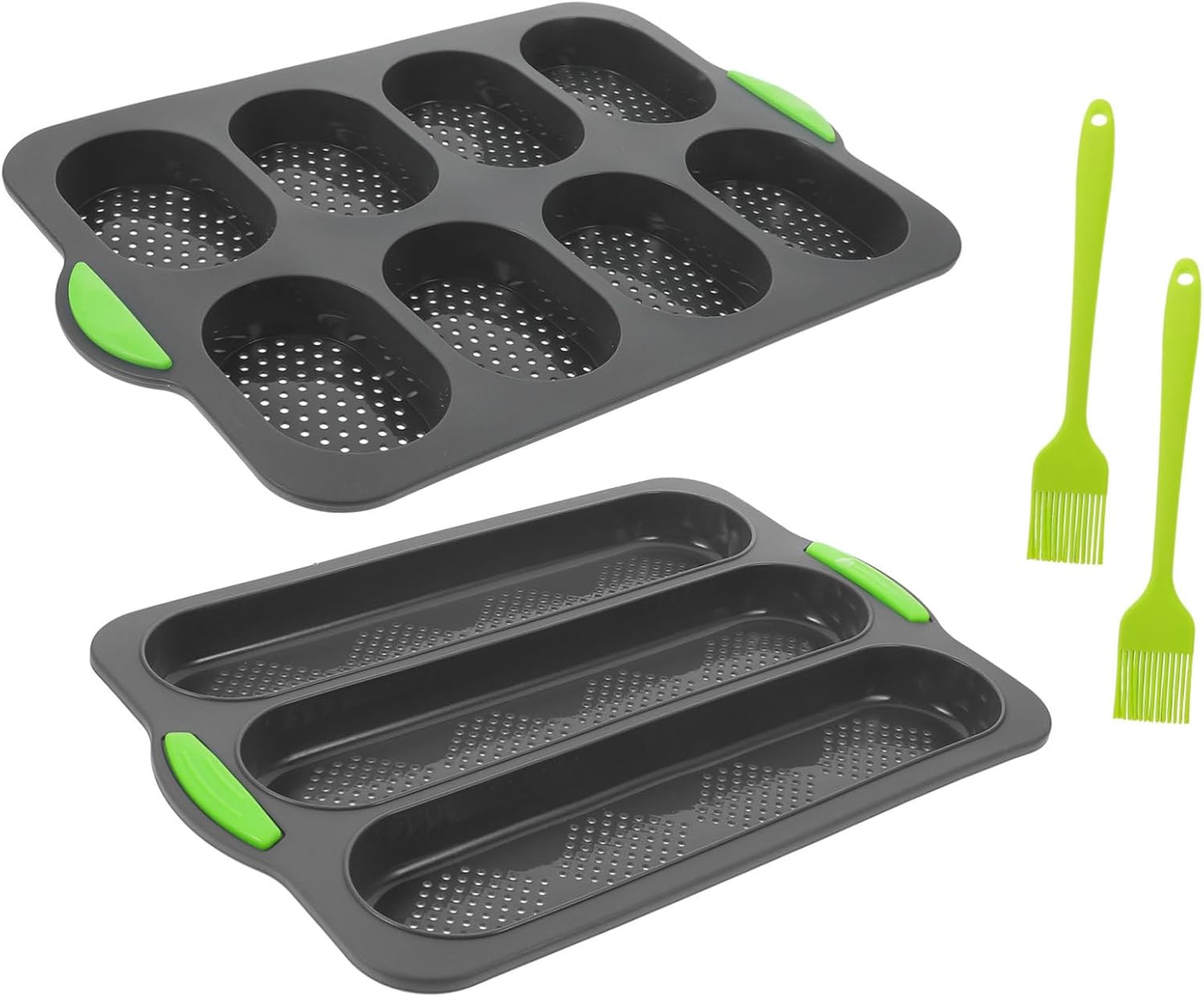 Alipis Silicone Bread Mould Set 8-Cavity Nonstick Baking Mold for French Bread DIY Loaf Baking Mould
